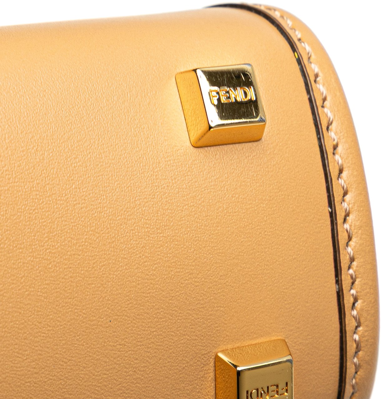 Fendi Mini Leather Sunshine Shopper Tote Bruin