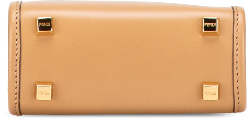 Fendi Mini Leather Sunshine Shopper Tote Bruin