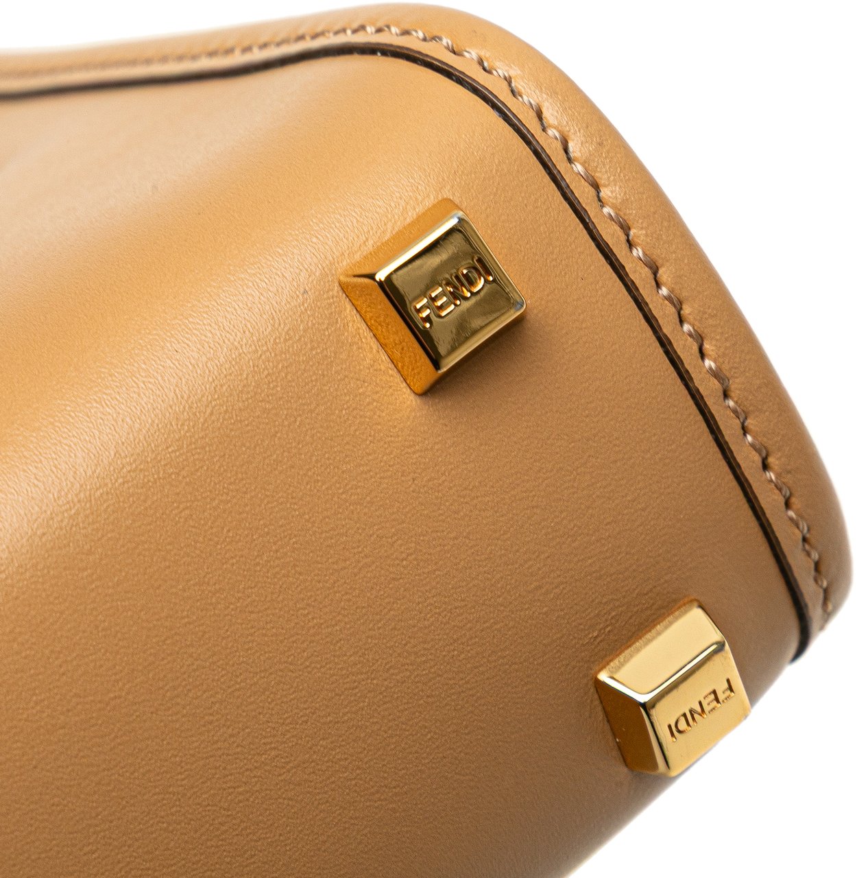 Fendi Mini Leather Sunshine Shopper Tote Bruin