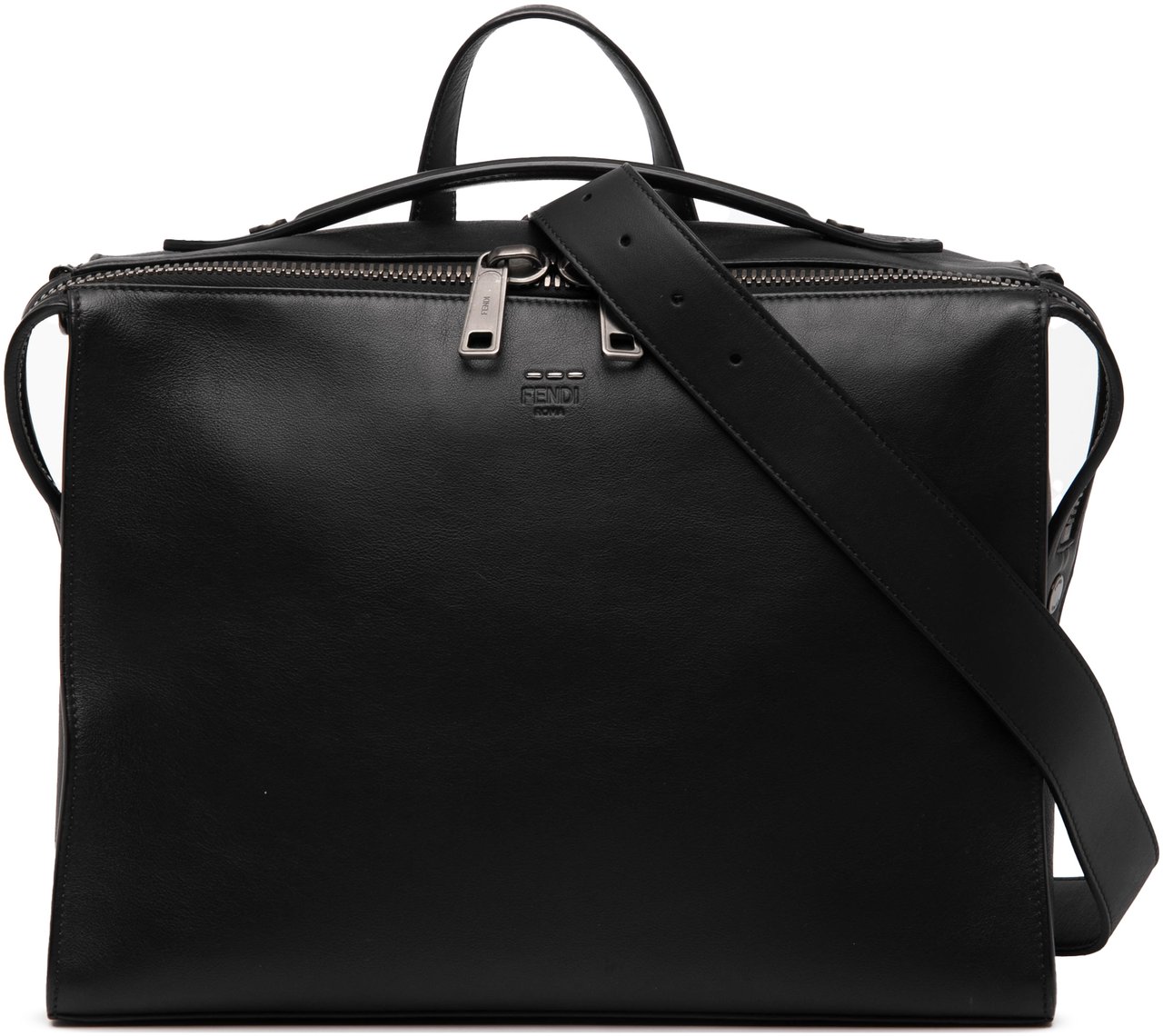 Fendi Leather Lui Urban Briefcase Zwart