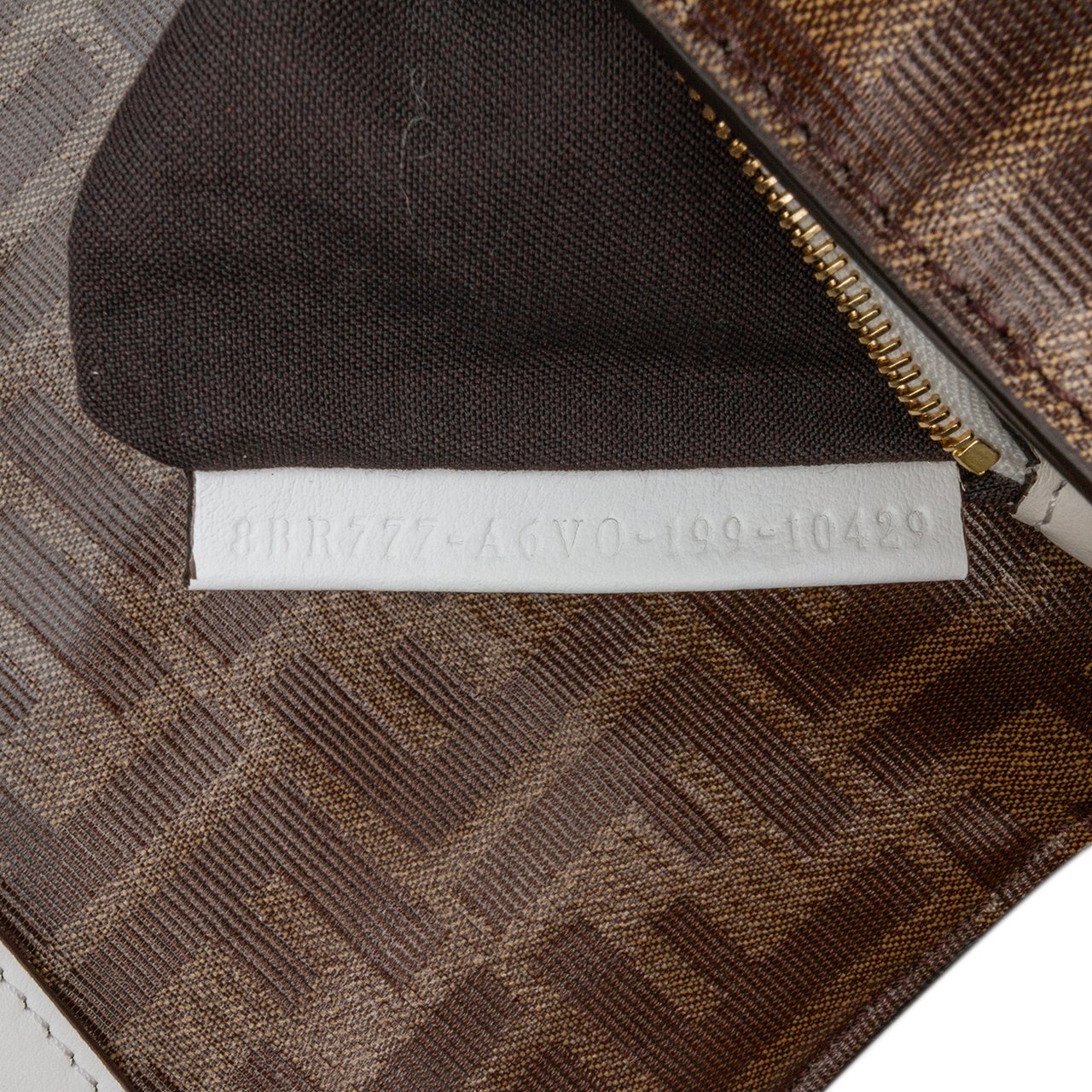 Fendi Zucca Glazed Fabric Cage Baguette Satchel Bruin