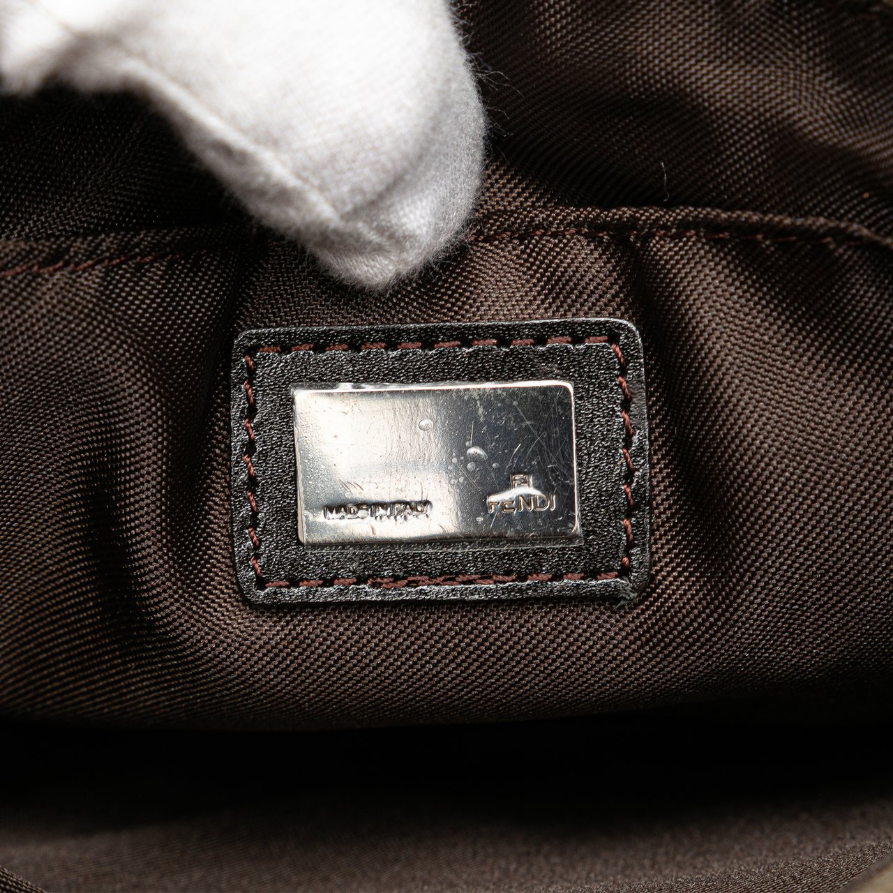 Fendi Zucchino Canvas Crossbody Bruin