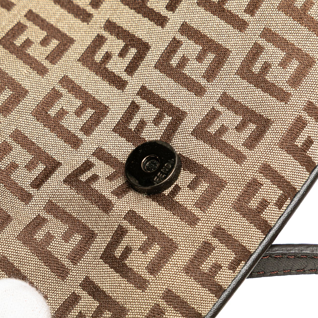 Fendi Zucchino Canvas Crossbody Bruin