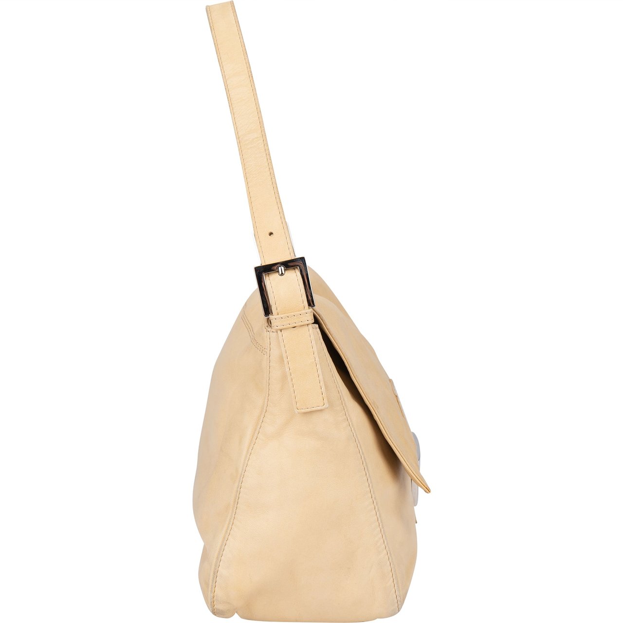 Fendi Fendi Beige Leather Baguette Mamma Handbag Beige