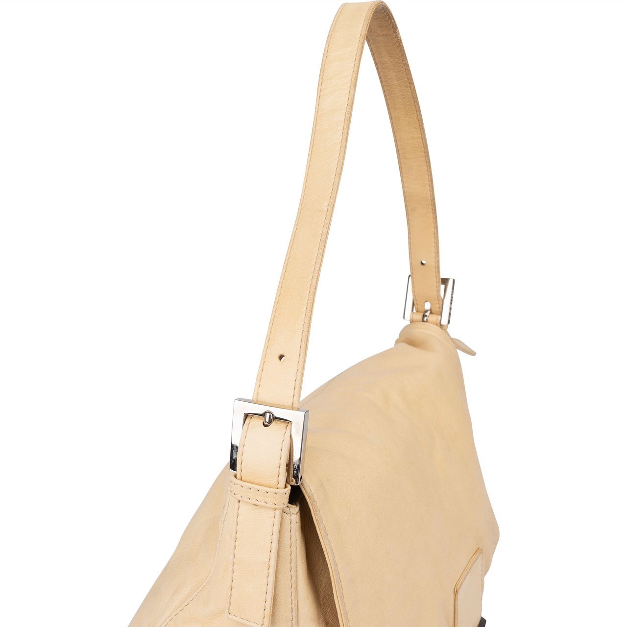 Fendi Fendi Beige Leather Baguette Mamma Handbag Beige