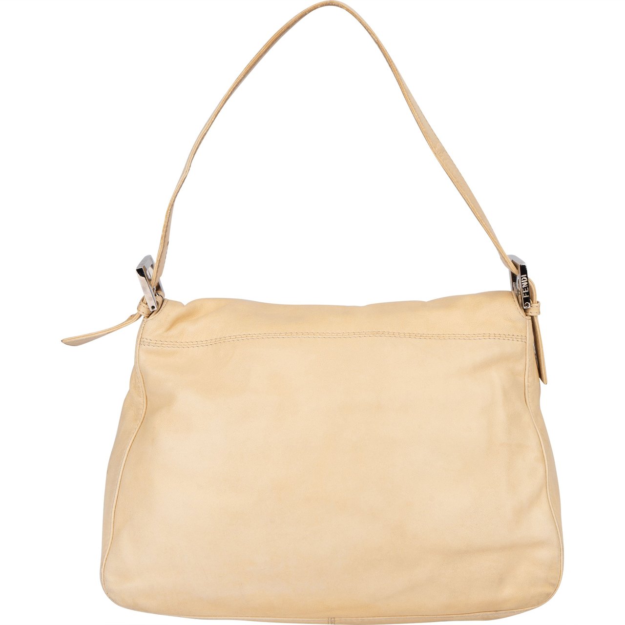 Fendi Fendi Beige Leather Baguette Mamma Handbag Beige