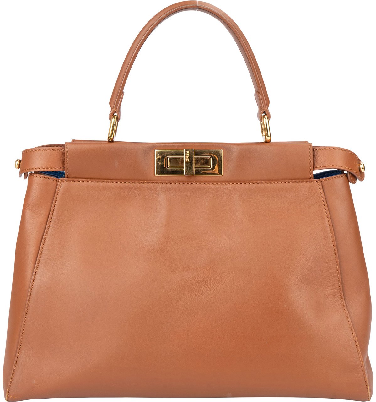 Fendi Fendi Brown Leather Peekaboo Handbag Bruin