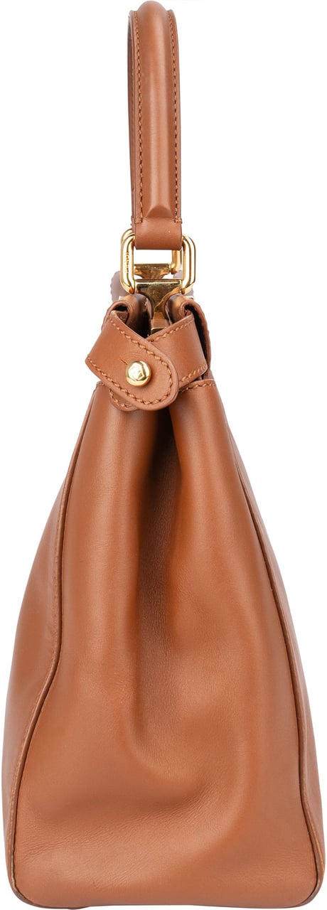 Fendi Fendi Brown Leather Peekaboo Handbag Bruin