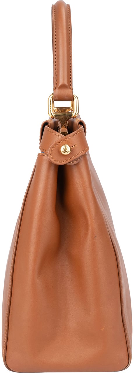 Fendi Fendi Brown Leather Peekaboo Handbag Bruin