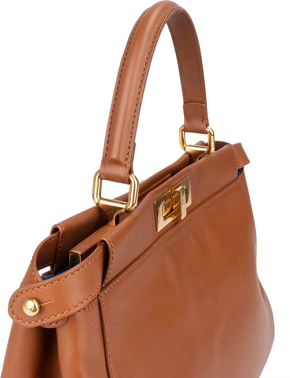 Fendi Fendi Brown Leather Peekaboo Handbag Bruin