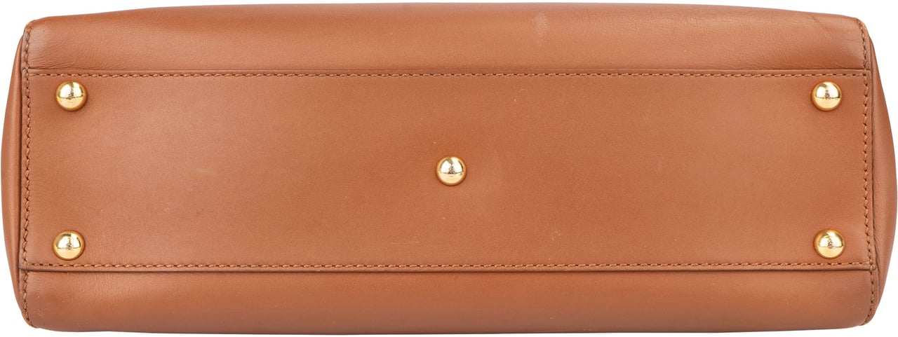 Fendi Fendi Brown Leather Peekaboo Handbag Bruin