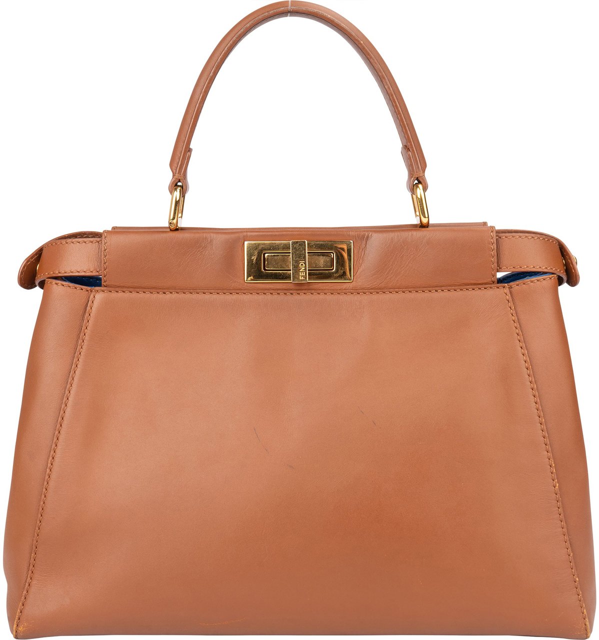 Fendi Fendi Brown Leather Peekaboo Handbag Bruin