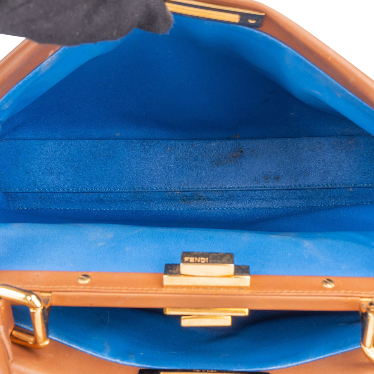 Fendi Fendi Brown Leather Peekaboo Handbag Bruin