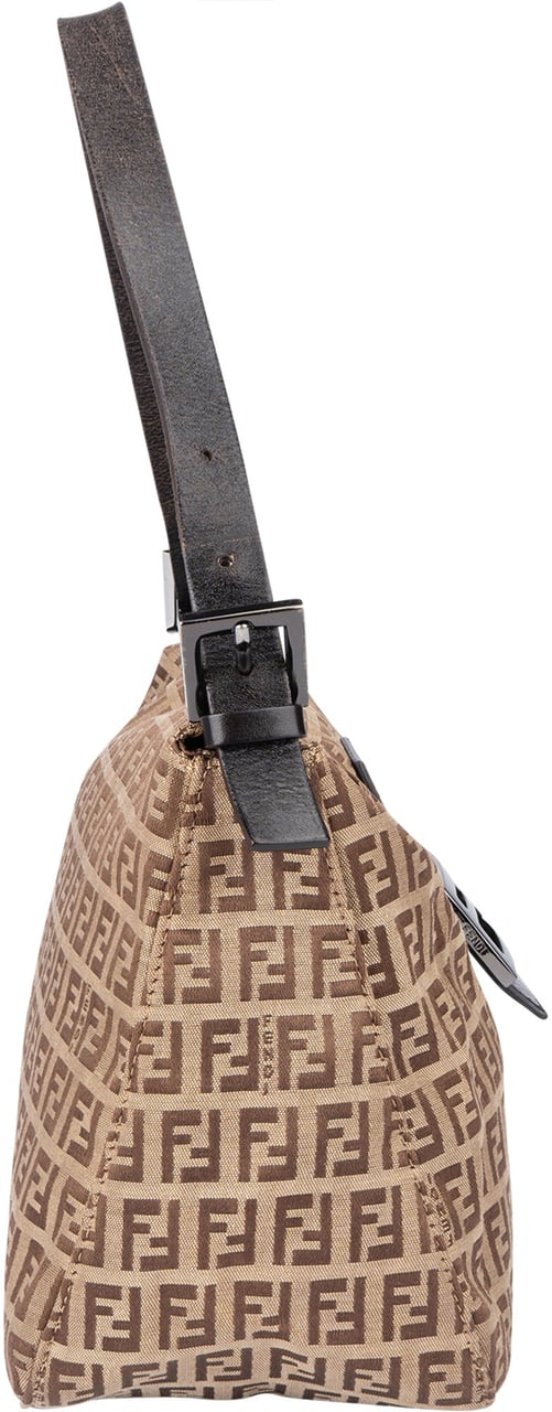 Fendi Fendi FF Monogram Baguette Buckle Handbag Bruin