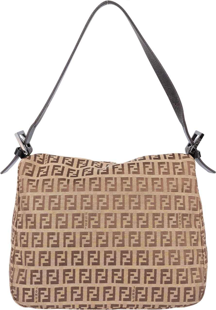 Fendi Fendi FF Monogram Baguette Buckle Handbag Bruin