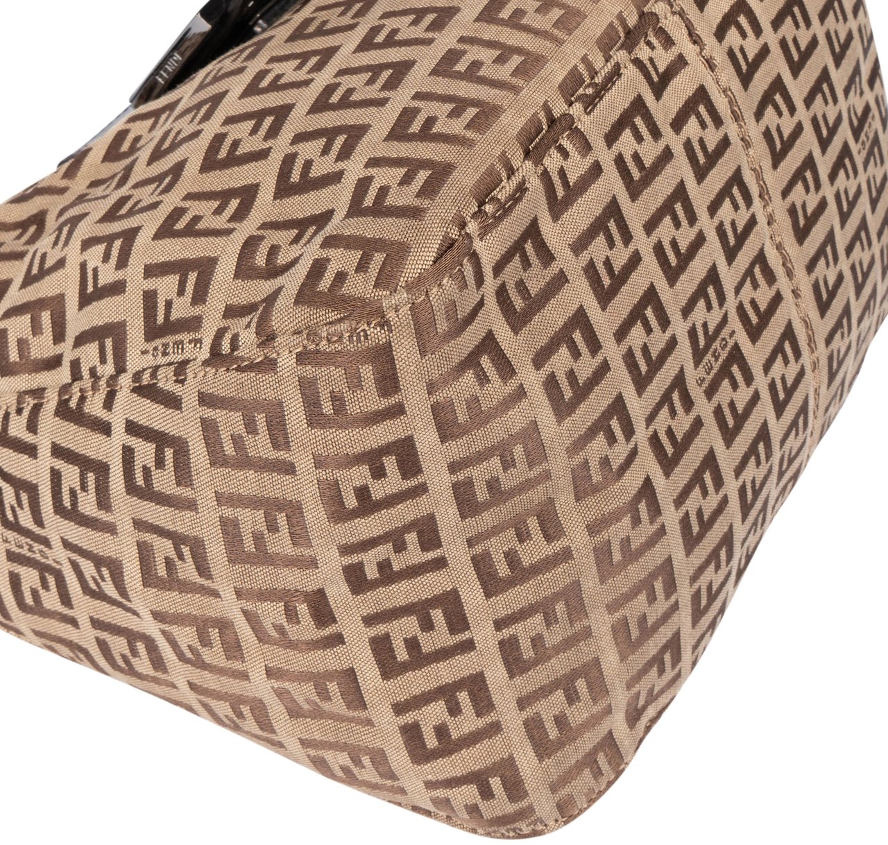 Fendi Fendi FF Monogram Baguette Buckle Handbag Bruin