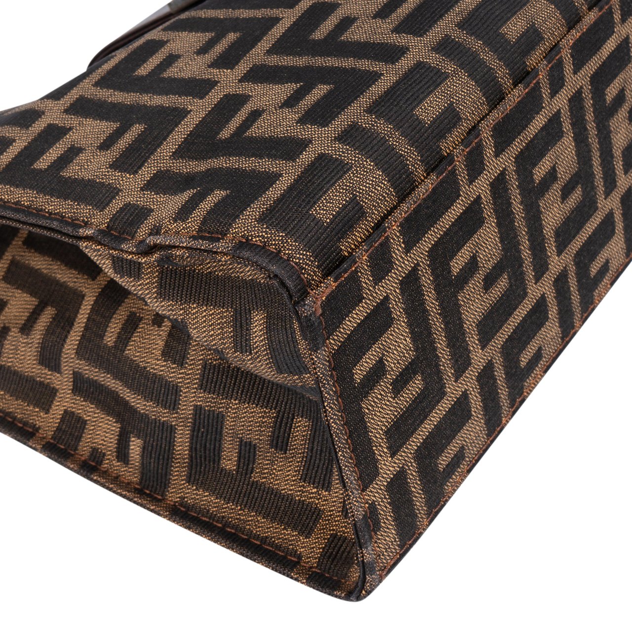 Fendi Fendi FF Monogram Baguette Buckle Shoulder Bag Bruin