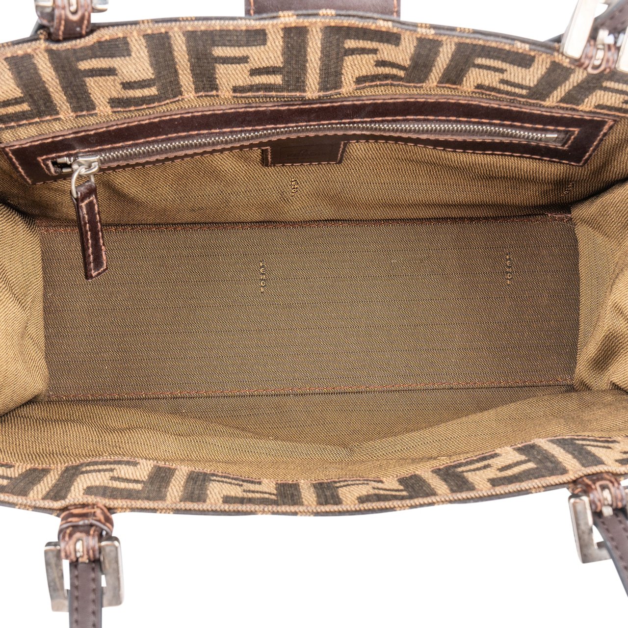 Fendi Fendi FF Monogram Baguette Buckle Shoulder Bag Bruin