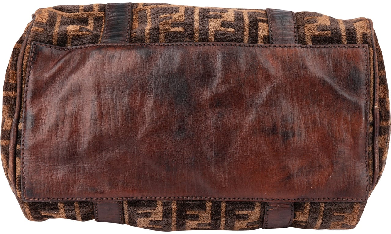 Fendi Fendi FF Monogram Boston Handbag Bruin
