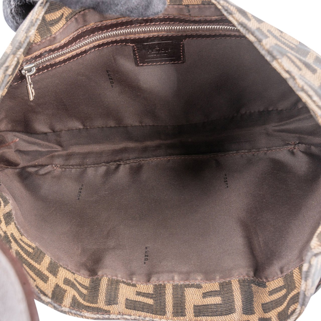 Fendi Fendi FF Monogram Baguette Buckle Shoulder Bag Bruin