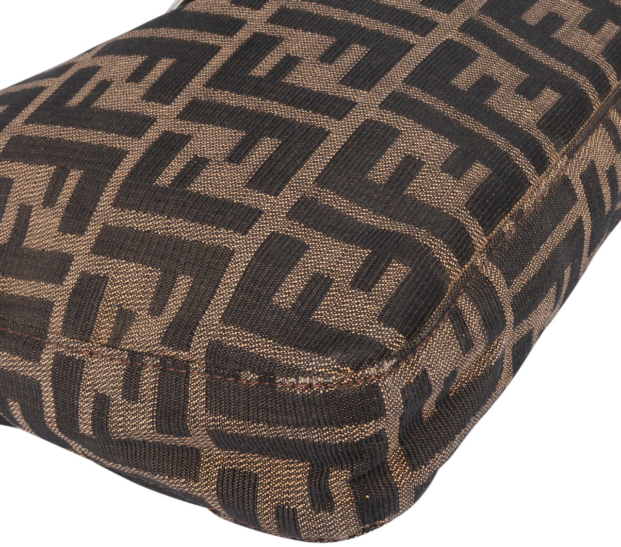 Fendi Fendi FF Monogram Baguette Buckle Shoulder Bag Bruin