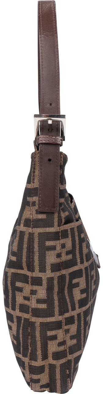 Fendi Fendi FF Monogram Baguette Buckle Shoulder Bag Bruin