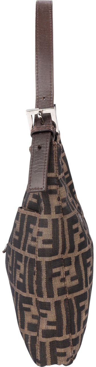 Fendi Fendi FF Monogram Baguette Buckle Shoulder Bag Bruin