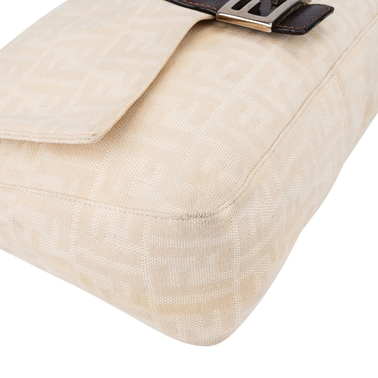 Fendi Fendi FF Monogram Baguette Buckle Handbag Beige