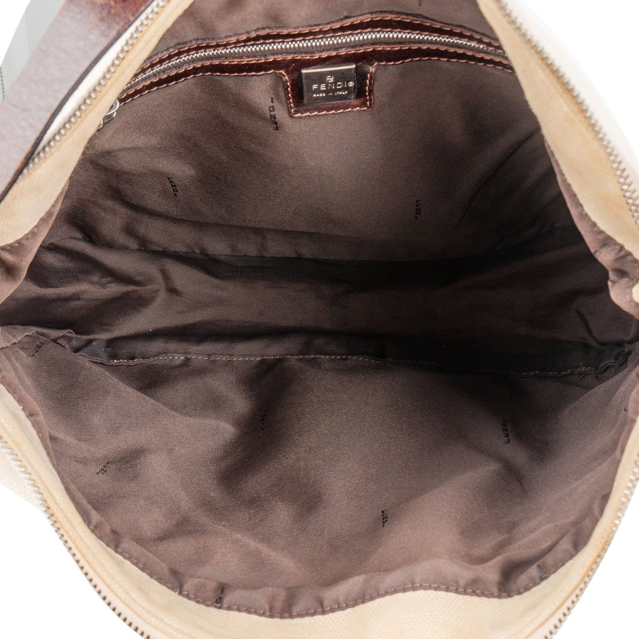 Fendi Fendi FF Monogram Baguette Buckle Handbag Beige