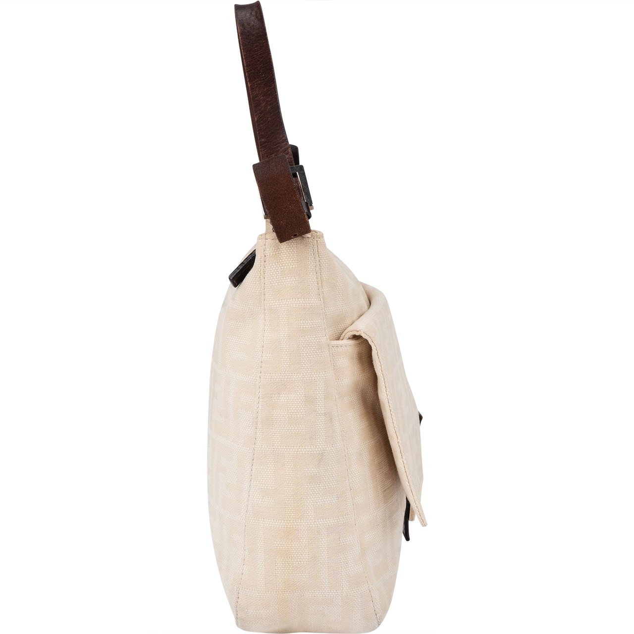 Fendi Fendi FF Monogram Baguette Buckle Handbag Beige