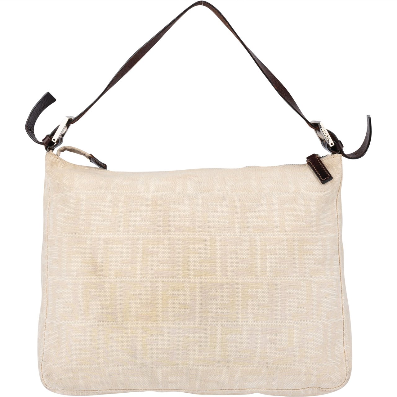Fendi Fendi FF Monogram Baguette Buckle Handbag Beige