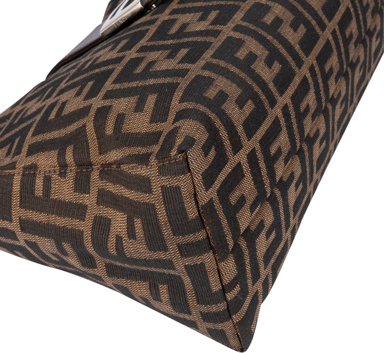 Fendi Fendi FF Monogram Baguette Buckle Shoulder Bag Bruin