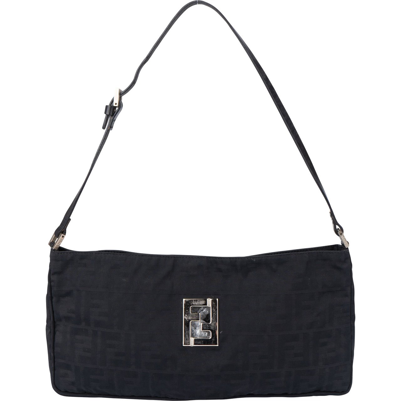 Fendi Fendi FF Monogram Zucca Shoulder Bag Zwart