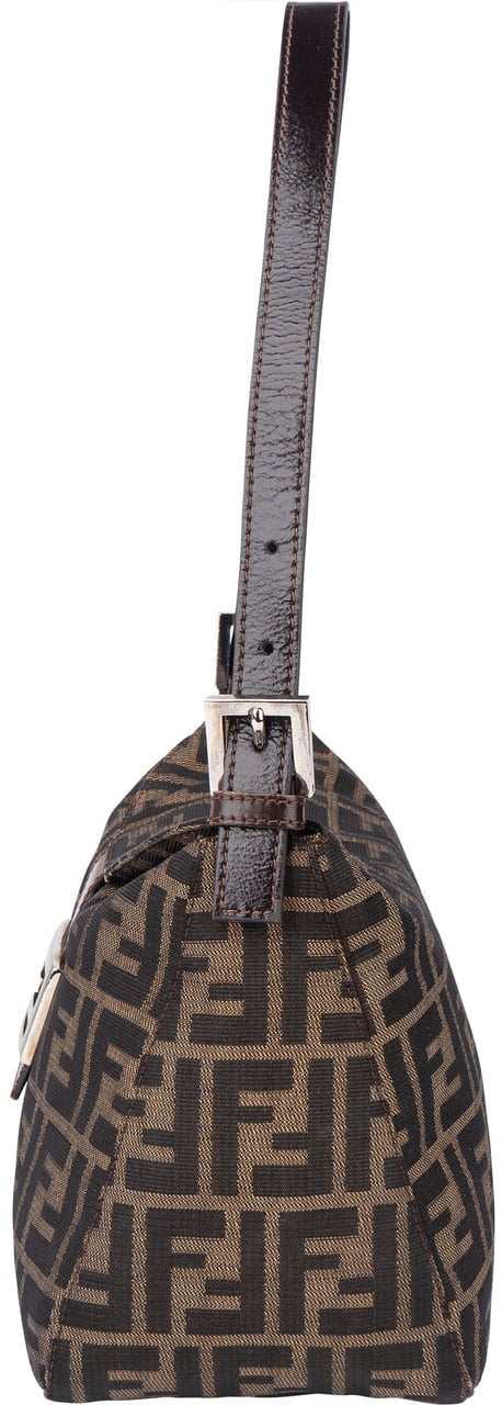 Fendi Fendi FF Monogram Baguette Buckle Handbag Bruin
