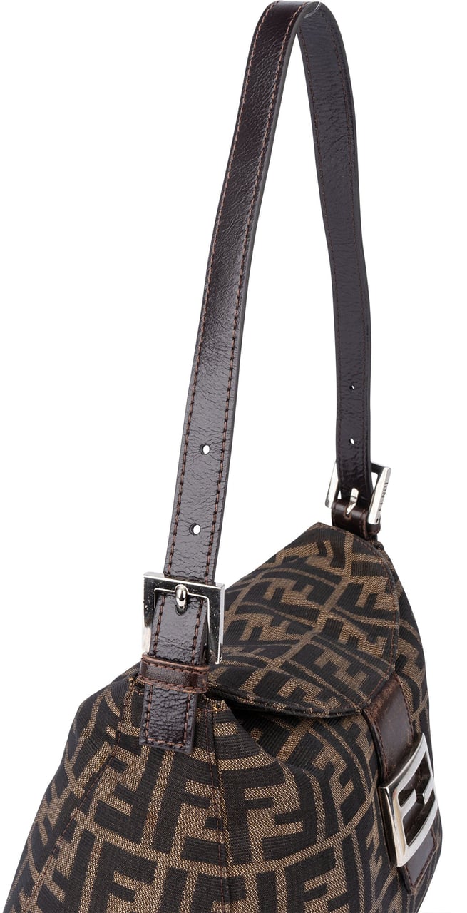 Fendi Fendi FF Monogram Baguette Buckle Handbag Bruin