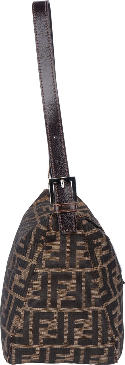 Fendi Fendi FF Monogram Baguette Buckle Handbag Bruin