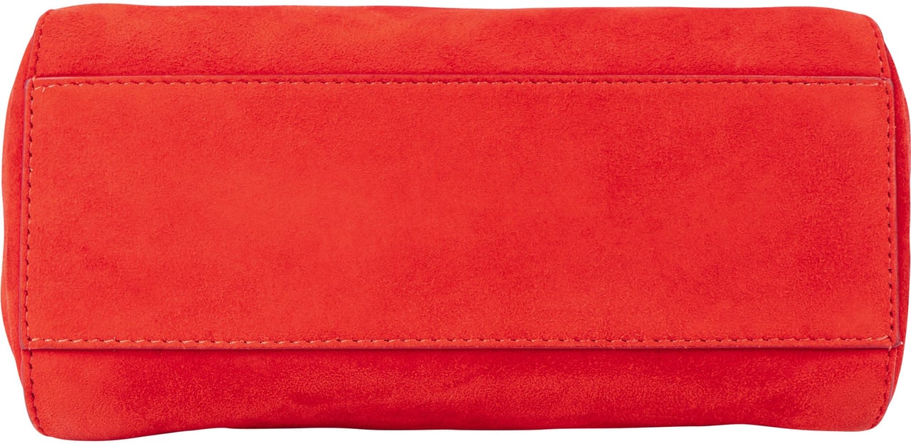 Fendi Fendi Red Suede Peekaboo Handbag Rood
