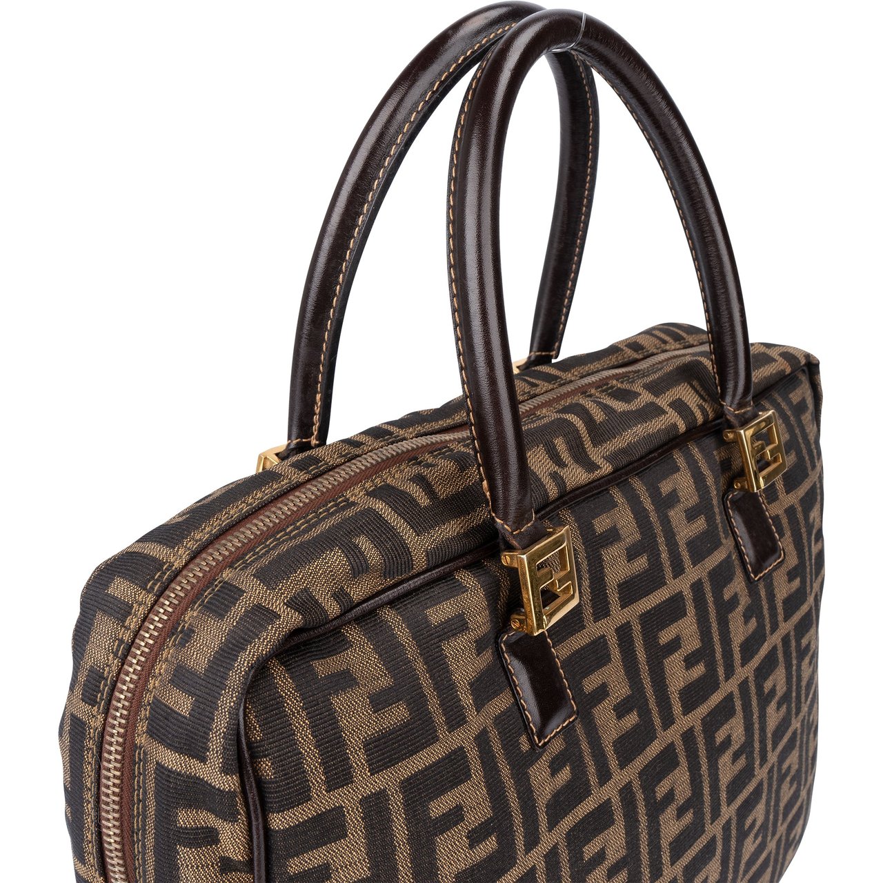 Fendi Fendi FF Monogram Handbag Bruin