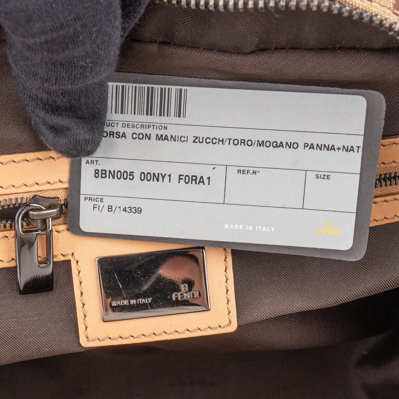 Fendi Fendi FF Monogram Zucca Handbag Bruin