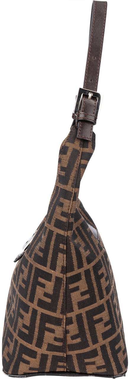 Fendi Fendi FF Monogram Baguette Shoulder Bag Bruin