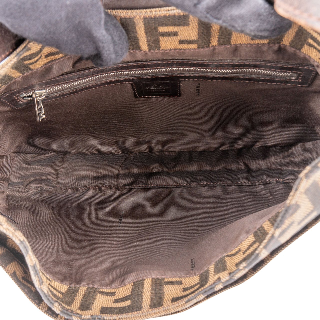 Fendi Fendi FF Monogram Baguette Buckle Shoulder Bag Bruin