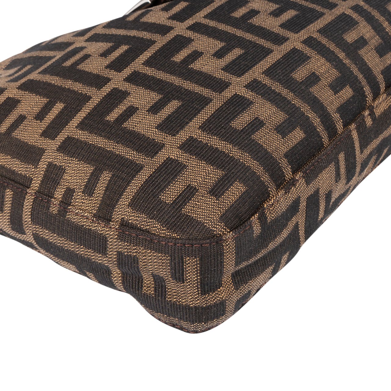 Fendi Fendi FF Monogram Baguette Buckle Shoulder Bag Bruin