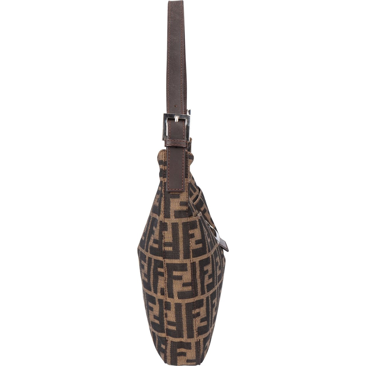 Fendi Fendi FF Monogram Baguette Buckle Shoulder Bag Bruin
