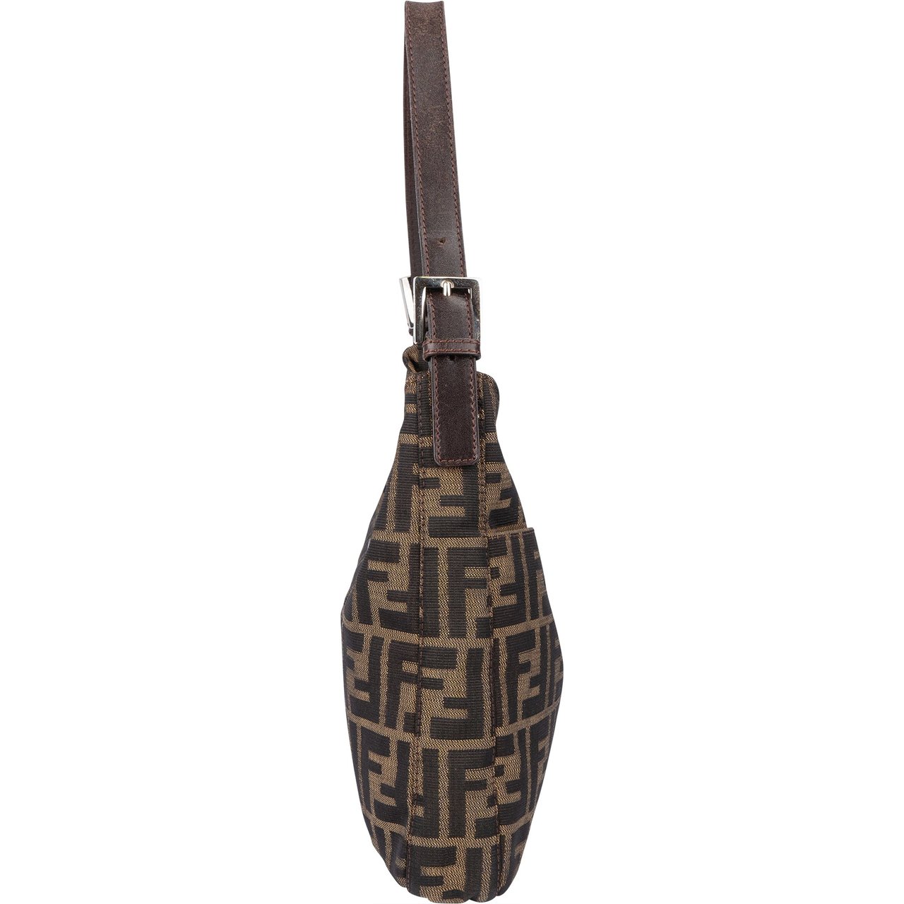 Fendi Fendi FF Monogram Baguette Buckle Shoulder Bag Bruin