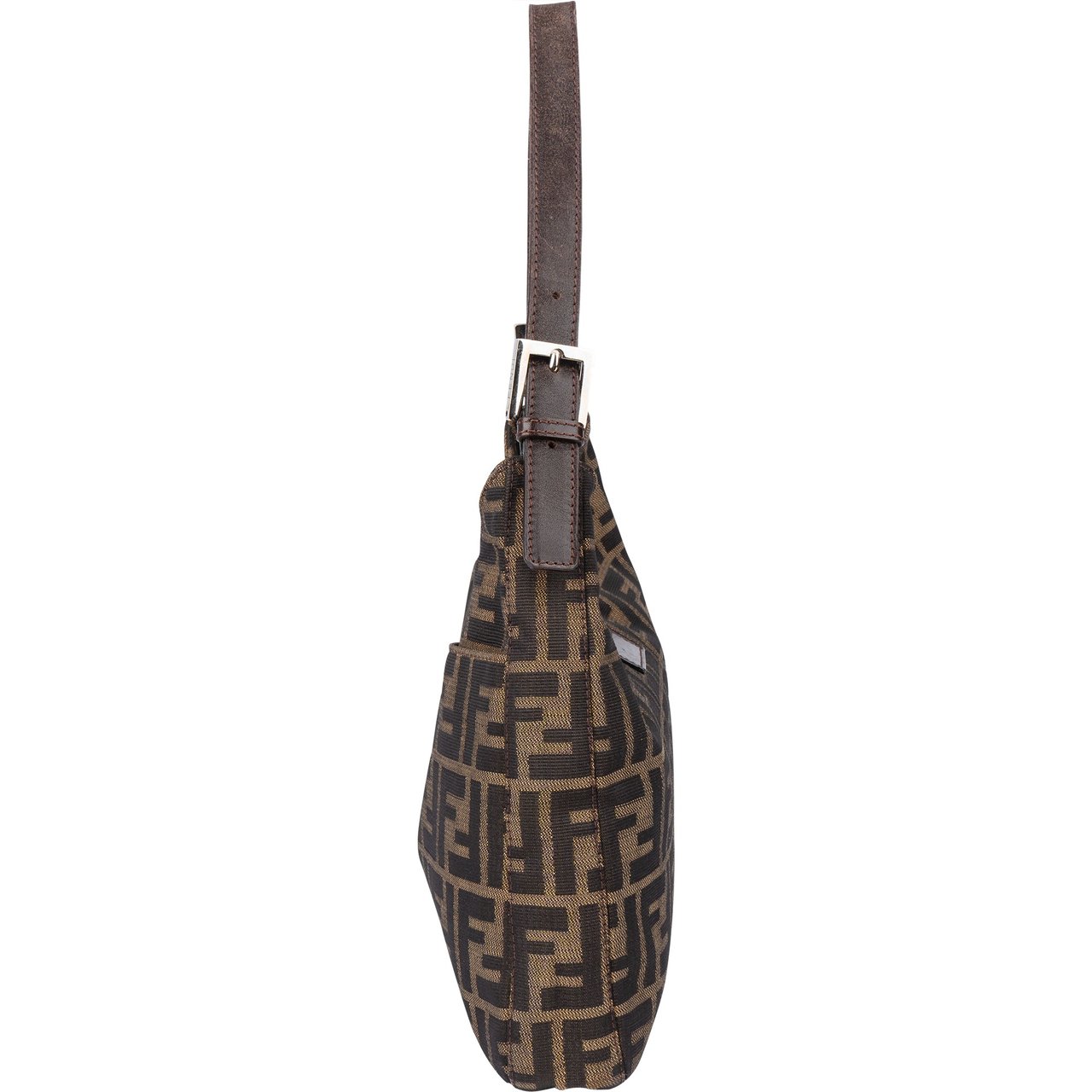 Fendi Fendi FF Monogram Baguette Buckle Shoulder Bag Bruin