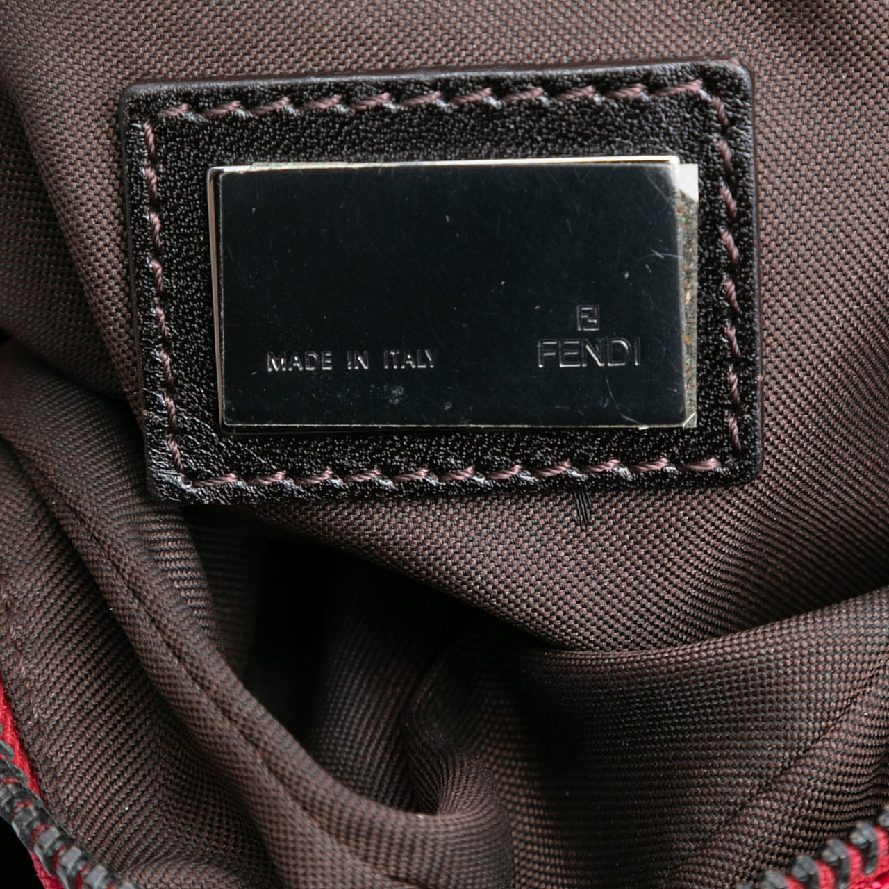 Fendi Zucchino Canvas Oyster Hobo Rood