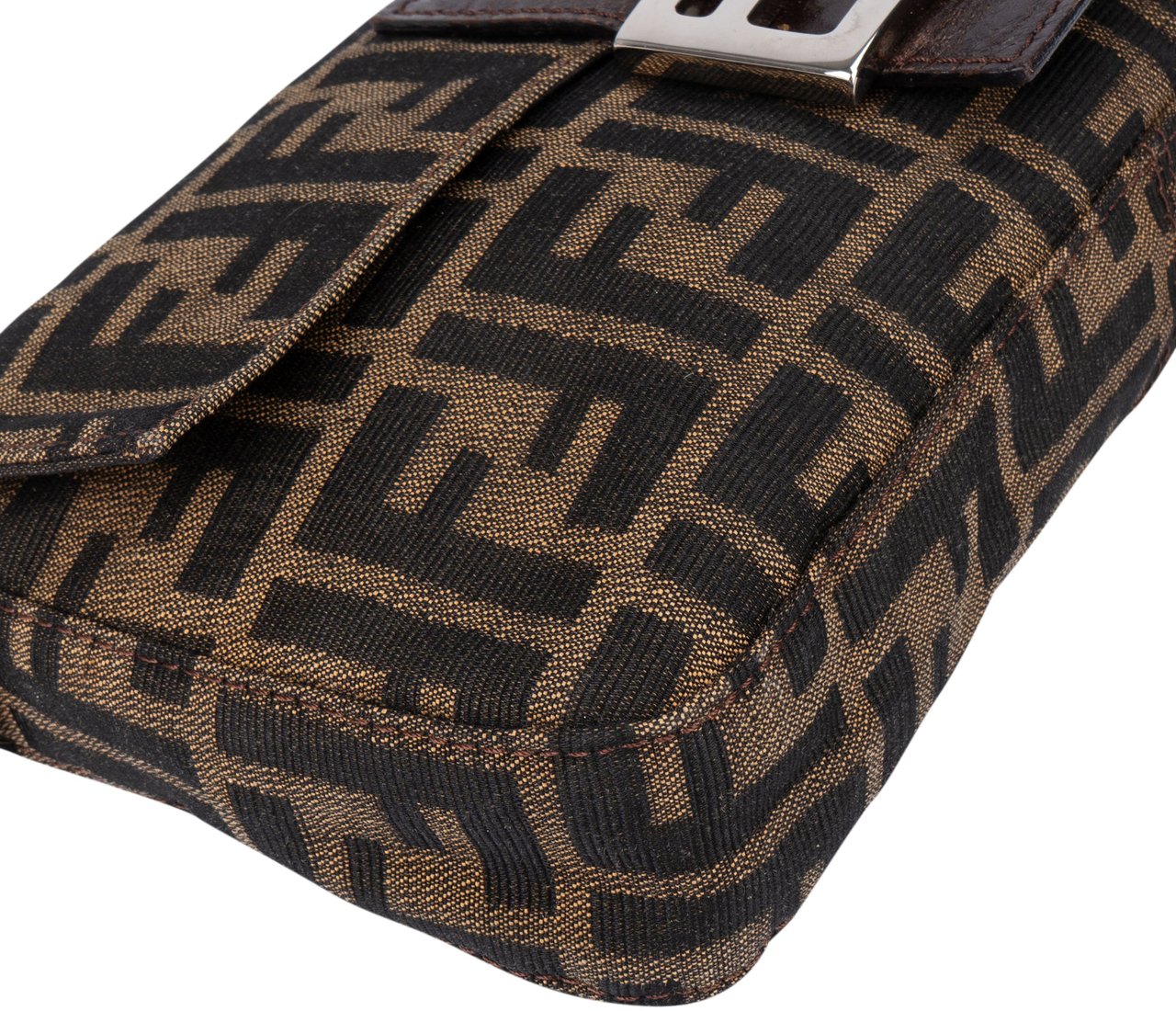 Fendi Fendi FF Monogram Baguette Handbag Bruin