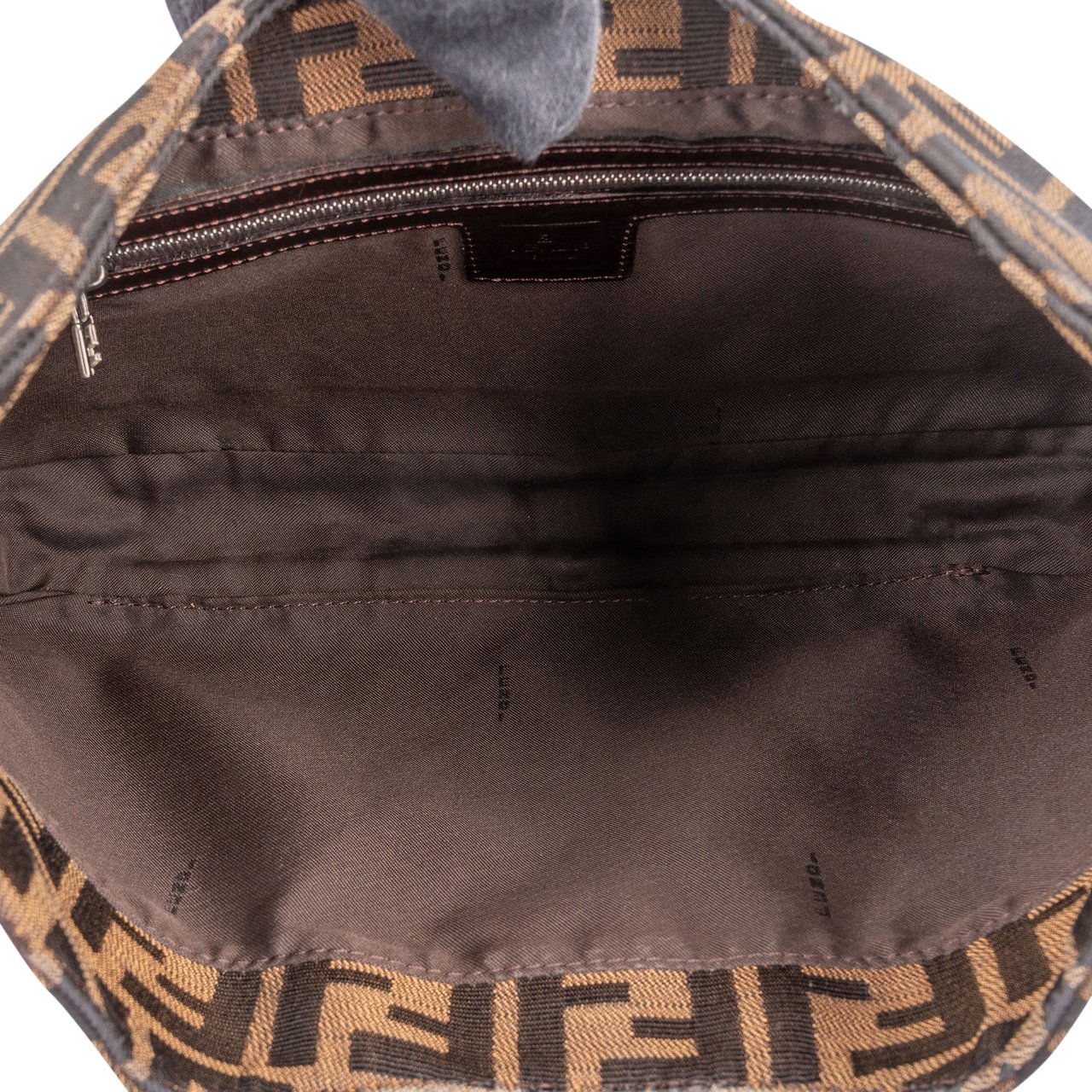 Fendi Fendi FF Monogram Baguette Buckle Shoulder Bag Bruin