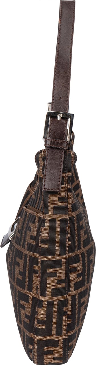 Fendi Fendi FF Monogram Baguette Buckle Shoulder Bag Bruin