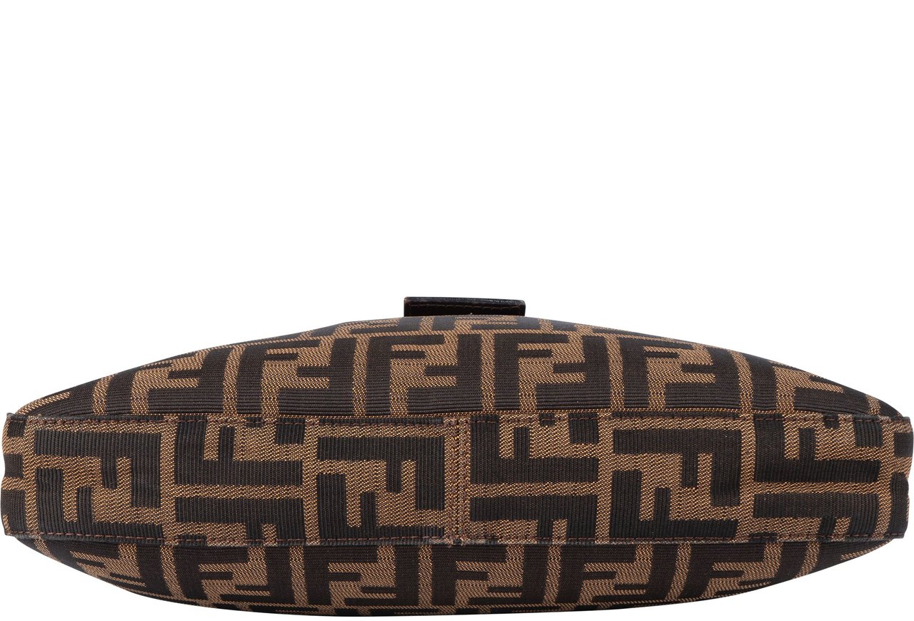 Fendi Fendi FF Monogram Baguette Buckle Shoulder Bag Bruin